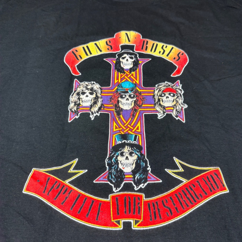 Guns N Roses Appetite for Destruction Black Graphic T-Shirt Mens 3XL Rock Band - Picture 2 of 10